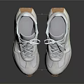 White Casual Sneakers With Laces And Brown Sole For Daily Wear