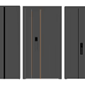 Modern Security Doors In Gray Color With Stylish Lock And Panel Designs 3d model