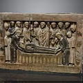 Medieval Stone Carved Relief Panel With Historical Figures And Mourning Scene