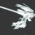 Futuristic Mech Game Movie Character with White Black Armor Winged Design and Long Sword