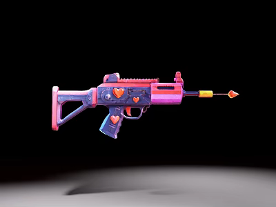 Cupid's Arrow Love Gun Pink Toy Gun 3d model