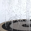 Ornamental Garden Fountain With Circular Design Multiple Water Jets And Decorative Stone Base