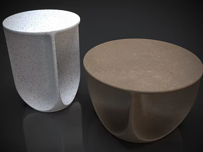 Two Modern White And Brown Speckled Coffee Tables Stylish Living Room Design 3d model