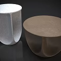 Two Modern White And Brown Speckled Coffee Tables Stylish Living Room Design