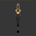 Modern Black and Golden Weapon with Ornate Patterns and Decorative Accents