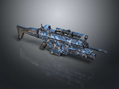 rifle semi-automatic rifle combat rifle battle rifle carbine war rifle attack rifle 3d model