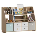 Kids Bed With Bookshelf Storage Drawers And Bins For Children's Room Toys And Books