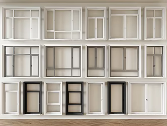 Modern windows Single window double window casement window 3d model