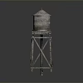 Vintage Industrial Metal Container Furniture With Rustic Wooden Stand And Cross Support Design