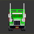 Green Truck Cab With Modern Design Reflective Surface And Sleek Appearance