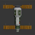 Green And White Spacecraft With Deployed Solar Panels And Red Markings