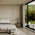 Modern Bedroom Interior Design With Bed Bench Nightstand Rug And Window