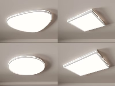 Modern Ceiling Lights With Different Shapes And White Light For Home Interior Design 3d model