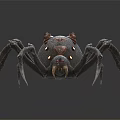 Mythical Character Giant Spider Creature With Black Exoskeleton Red Spots Sharp Legs Fierce Appearance