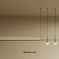 Sleek Modern Ceiling Mounted Chandeliers Featuring Linear And Spherical Design Styles 3d model