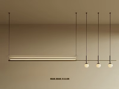 Sleek Modern Ceiling Mounted Chandeliers Featuring Linear And Spherical Design Styles 3d model