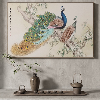 New Chinese Animal Painting Texture Decorative Painting Italian Minimalist 3d model