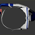 Diving Mask And Snorkel Gear With White Blue Red Straps For Water Sports Activities