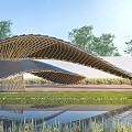 modern pavilion entrance gate structure landscape gate landscape pavilion bamboo pavilion shaped framework pavilion 3d model