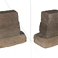 Natural Stone And Wood Stacked Decorative Pedestals With Textured Surfaces