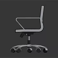 Modern Gray Office Chair With Metal Armrests And Five Point Base 3d model