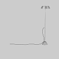 Modern Silver Floor Lamp With Slim Metal Pole Black Power Cord And Stable Base