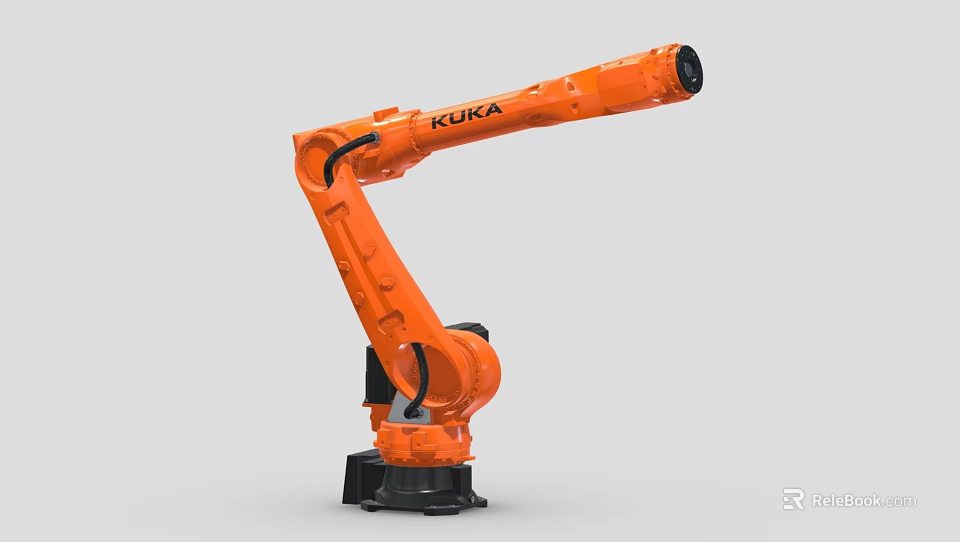 Smart Machine KUKA Orange Industrial Robotic Arm in Modern Factories for Automation 3d model 