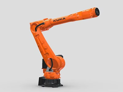 Smart Machine KUKA Orange Industrial Robotic Arm in Modern Factories for Automation 3d model