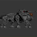 Futuristic Military Pilot Controlling Armored Mechanical Quadruped Combat Vehicle
