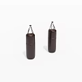 Two Brown Hanging Punching Bags For Boxing Training Equipment