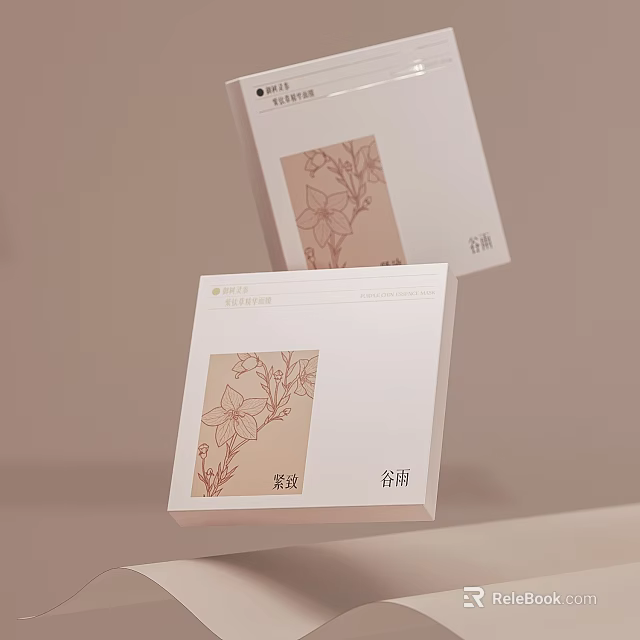 Elegant White Daily Necessities Boxes With Floral Pattern And Clean Design 3d model