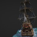 European-style boat 3d model