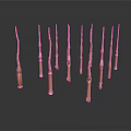 Slender Gold Metal Probes Arranged On White Background For Precision Instruments