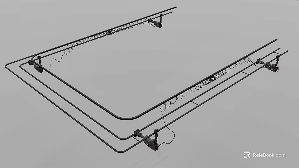Phone Digital Metal Frame Structure With Adjustable Stand And Connecting Cables 3d model 