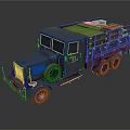 Vintage Gray Truck With Open Cargo Bed And Wooden Planks Design