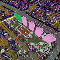 Birds Eye View Planning of Residential Complex With High Rise Buildings Green Areas and Roads