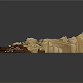 Ornate Wooden Decorative Molding With Golden Accents And Intricate Floral Carvings