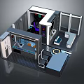 Futuristic Interior Design With Tech Devices Furniture And Functional Zones