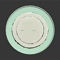 Two Tiered Cake With White Green Hand Painted Patterns Decorative Topper On Light Green Stand