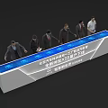 Modern Exhibition Reception Desk With LED Display For Business Event Attendees
