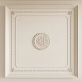 White Decorative Wall With Circular Ornament And Ornate Frame Details 3d model