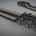 Heavy Duty Flatbed Trailer With Multi Wheels And Wooden Deck Structure