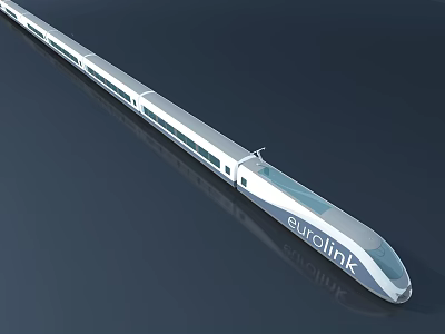 EuroLink High-Speed Train Showcasing Streamlined Design Modern Exterior Long Body And Shiny Surface 3d model