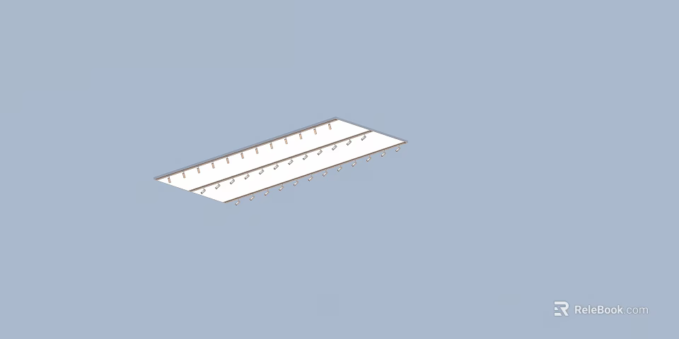 White Long Rectangular Plate With Multiple Small Holes On Surface 3d model 