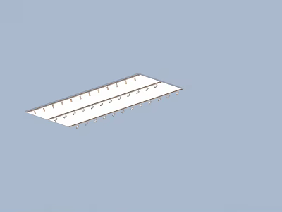 White Long Rectangular Plate With Multiple Small Holes On Surface 3d model