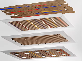 Modern Grille Ceiling Classroom Ceiling Tooling Ceiling 3d model