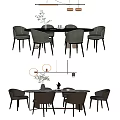 Modern Dining Table and Chair Combination Dining Table and Chair 3d model