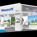 Neusoft Exhibition Booth With Beyond Technology Theme And Interactive Display Screens