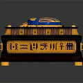 Exquisite Decorative Furniture Box With Blue Gold Decoration And Emblem Design