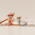 Modern slide mechanical balloon 3d model